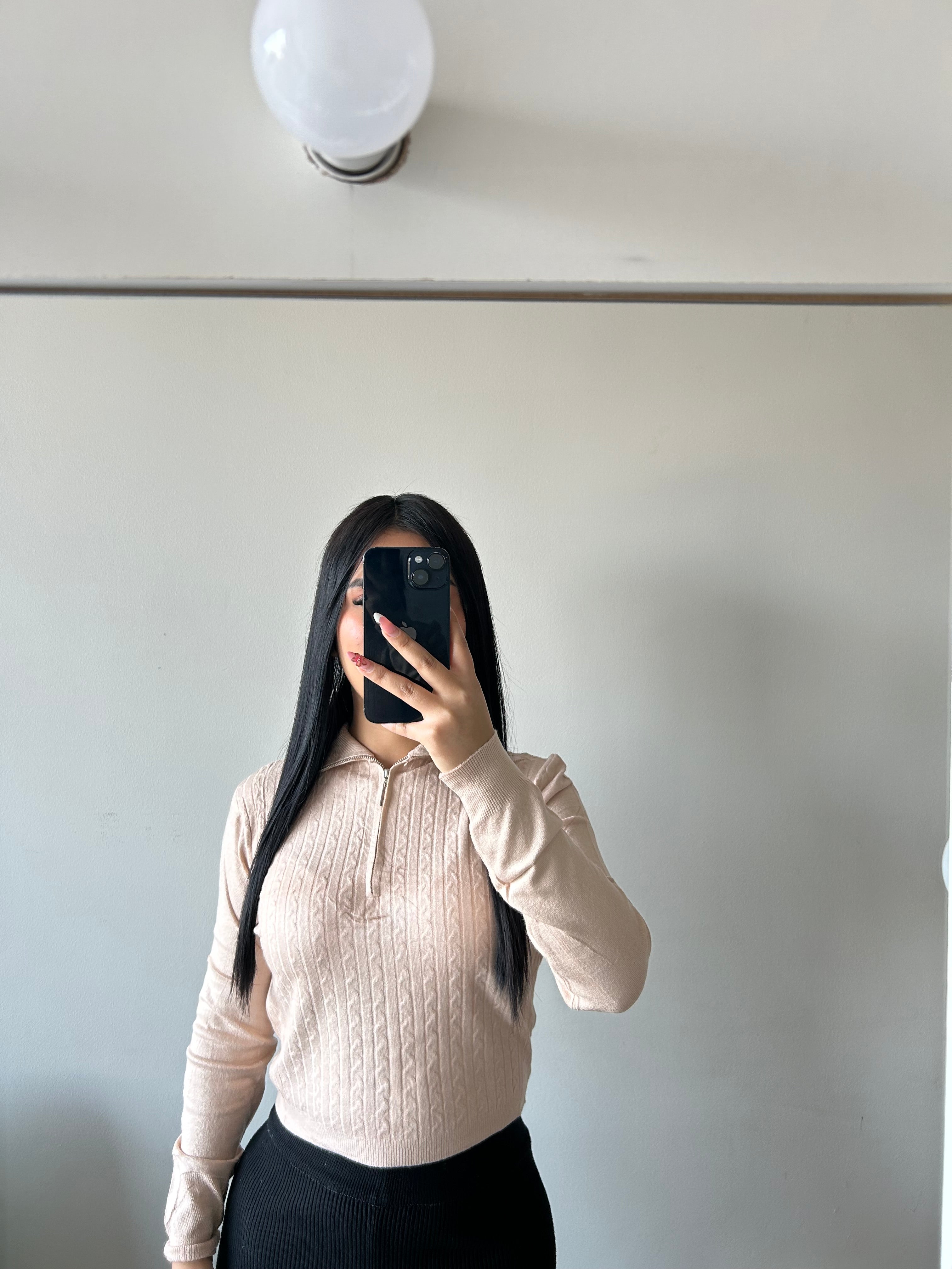 SWEATER TRENZADO CIERRE