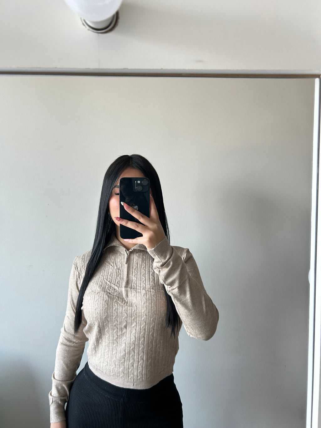 SWEATER TRENZADO CIERRE