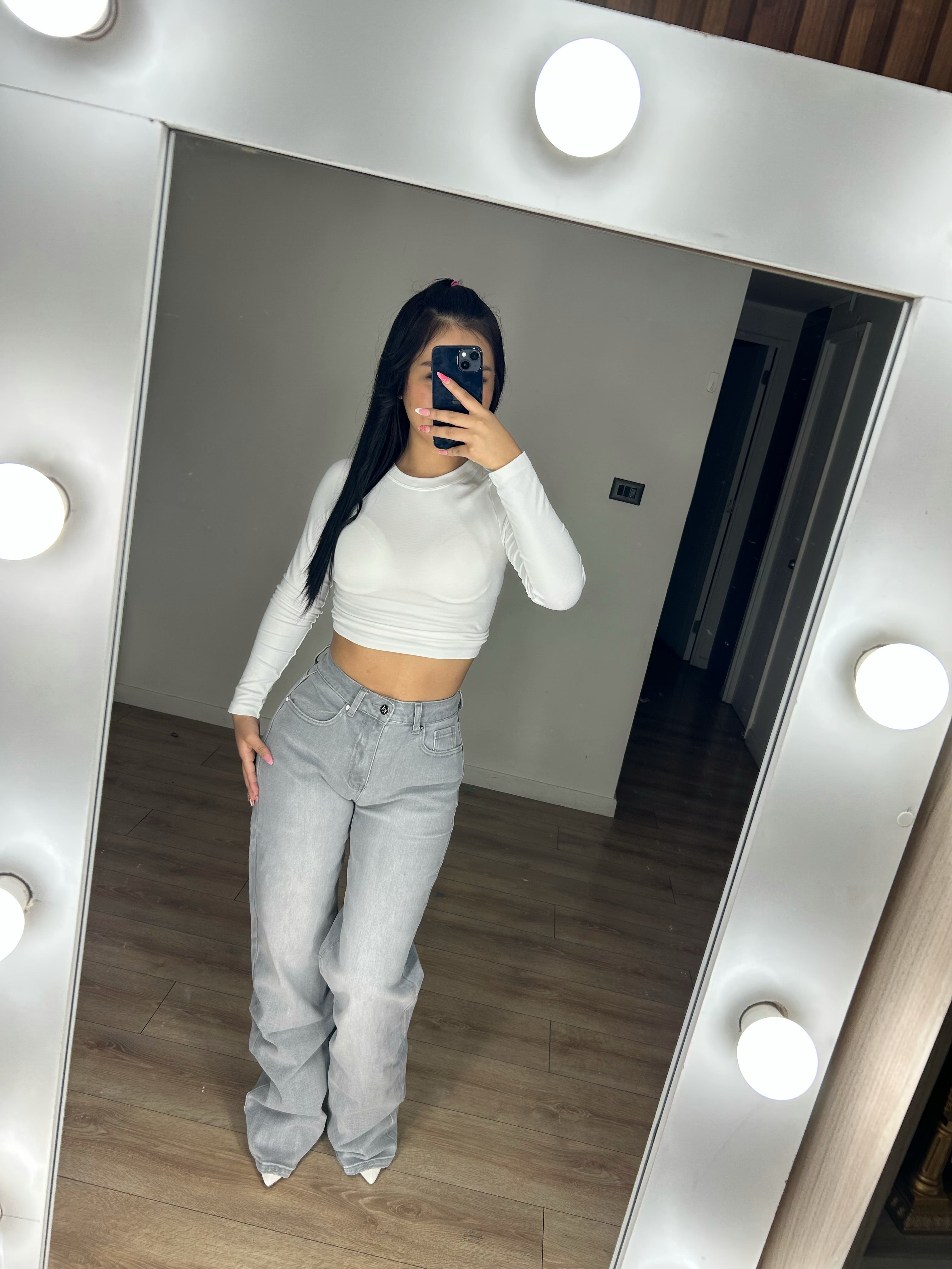 WIDE LEG BASIC GRIS